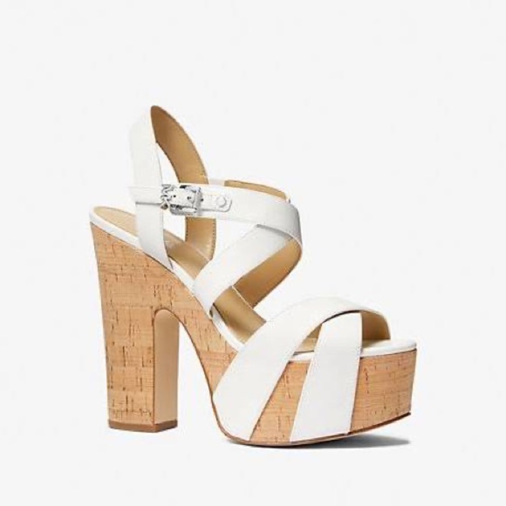NWOT Michael Kors Suki Leather Platform Sandal